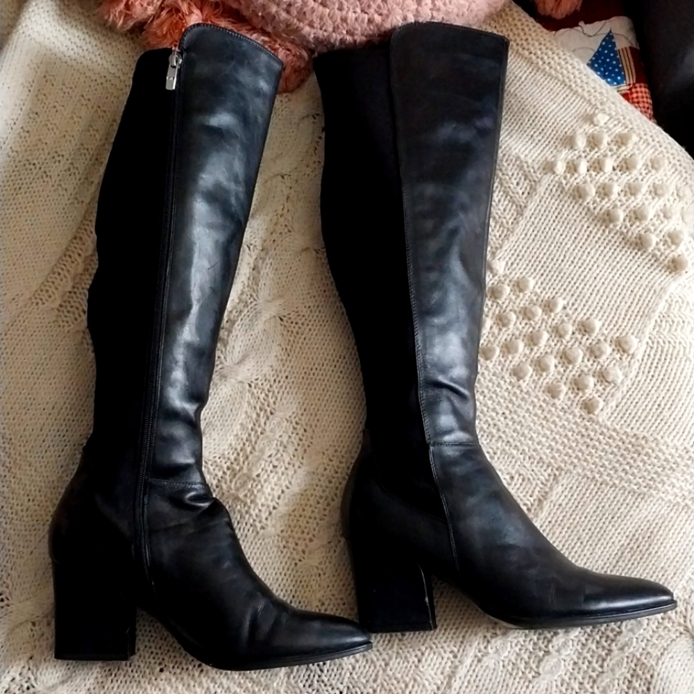 Marc Fisher, black knee-high boots.